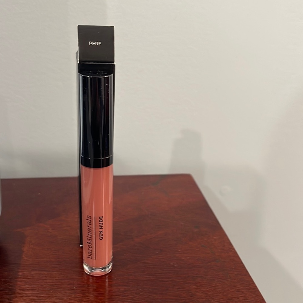 Bare Minerals Gen Nude Patent Lip Lacquer color is “PERF”